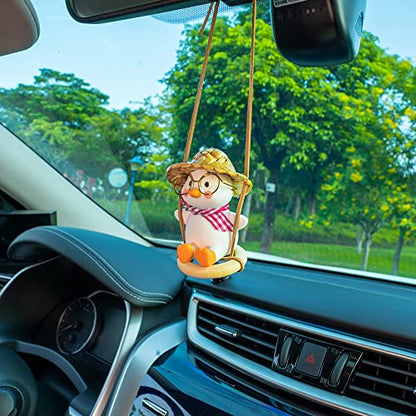 Pink Car Accessories Swinging Duck Hanging Ornament (B)