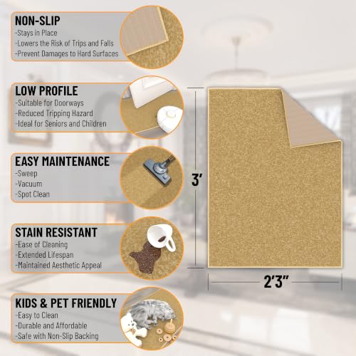 2x3 Entryway Rug (Solid Beige)