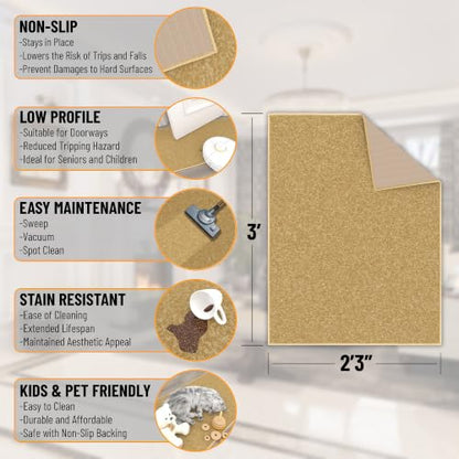 2x3 Entryway Rug (Solid Beige)