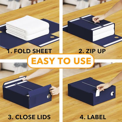 9 Pack Bed Sheet Organizers and Storage (9 pack / Navy Blue)