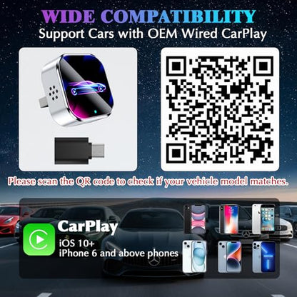 2026 Wireless CarPlay Adapter Upgrade Wired CarPlay to Wireless (Multicolor)