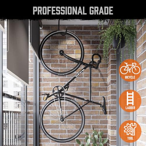6 Pack Heavy Duty Bike Hooks (7.5"(6PCS) / Black)