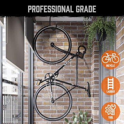 6 Pack Heavy Duty Bike Hooks (7.5"(6PCS) / Black)