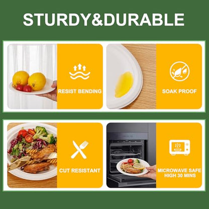 7 Inch Paper Plates 125 (White / 7Inch（125 PCS）)