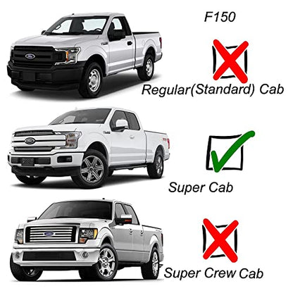 4pcs Extra Durable Rain Guards for 1997 (1997-2003 Ford F150 Extended Cab(Dark Smoke))