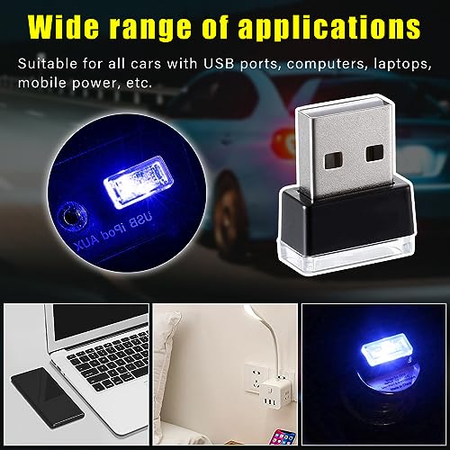 4 PCS USB LED Car Interior Atmosphere Lamp (Blue)