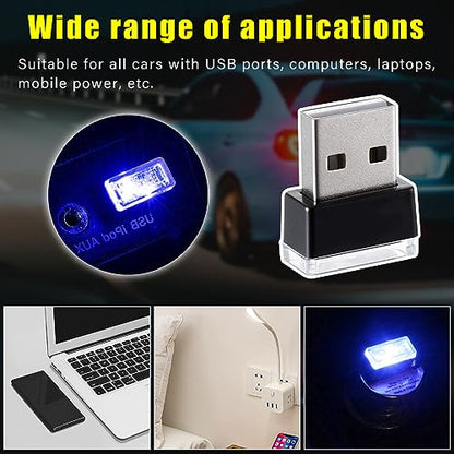 4 PCS USB LED Car Interior Atmosphere Lamp (Blue)