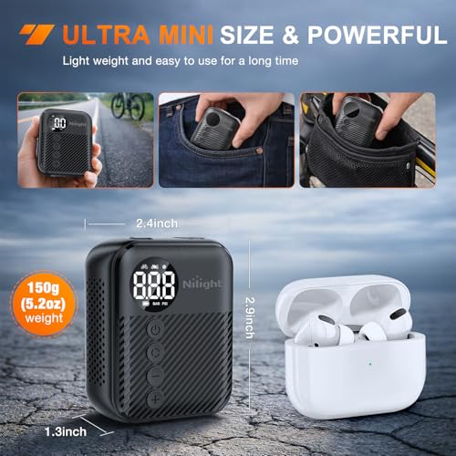 Mini Bike Pump with Gauge 150PSI Presta & Schrader Valve (Mini Bike Pump)