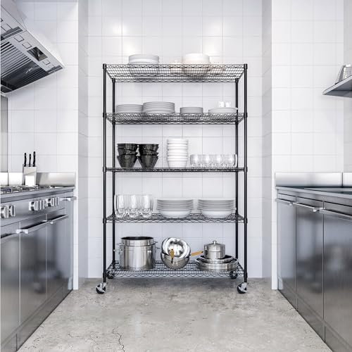 UltraDurable 5 (Black / 5-Tier Shelving, 48" W x 24" D)