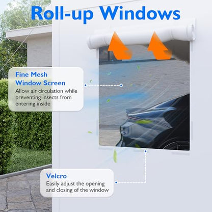 12'x20' Heavy Duty Carport with Reinforced Base and All (12x20 FT(White))