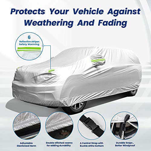 Car Cover SUV Waterproof Car Covers for Automobiles All Weather (Fit SUV Length 182-191 inch)