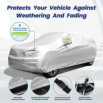 Car Cover SUV Waterproof Car Covers for Automobiles All Weather (Fit SUV Length 182-191 inch)