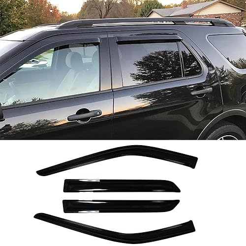 Window Visors Rain Guards for 2011 (11-19 Explorer (Dark Smoke))