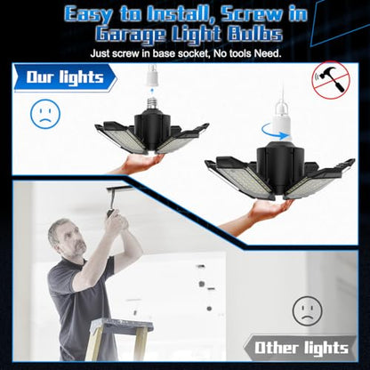 Garage Light Super Brighter 15000LM Garage Light Bulb 150 Watt Equivalent Screw into E26 Socket w (150W - 1Pack)