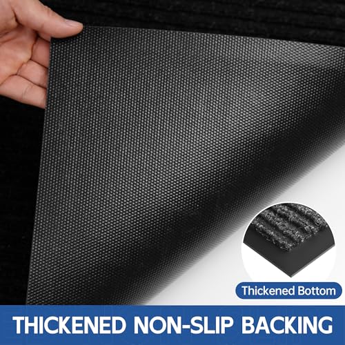 Front Door Mat (2' x 4' (Rectangular) / Black-stripe)