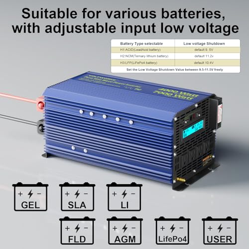 4000 Watt Inverter Pure Sine Wave Inverter 12V to 110V 120V AC