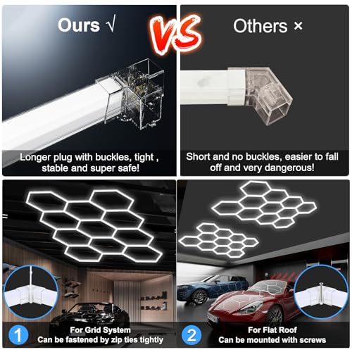 11 Hexagon LED Garage Light (11 HEX without Border)