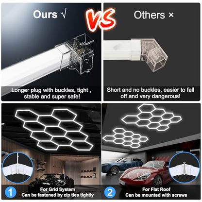 11 Hexagon LED Garage Light (11 HEX without Border)