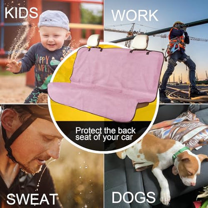 Back Seat Cover for Car Trucks Van SUV Jeep (Rear Bench Seat Towel / Pink)
