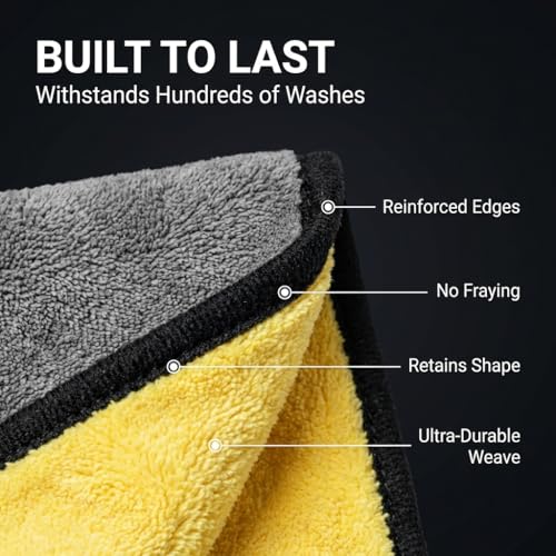 Microfiber Towels for Cars (15.7" x 15.7" - 3 Pack)