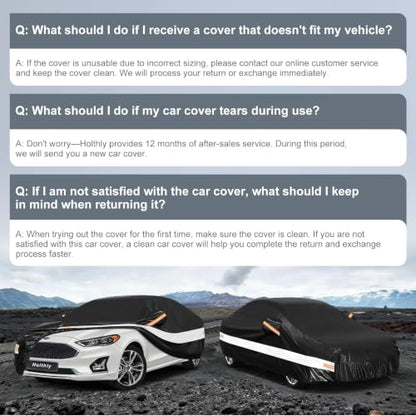 10 Layers Sedan Car Cover Custom Fit for Ford Fusion (Black Gray / Custom Fit for Ford Fusion)