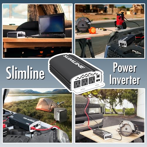 EL3724 2000W Slim Line AC to DC Power Inverter 2000W TrueRated Continuous 4500W Surge Power DC 12V to AC 110V Power Inverter with 3 AC Outlets and 2A USB Charging Port (2000W - 12V)