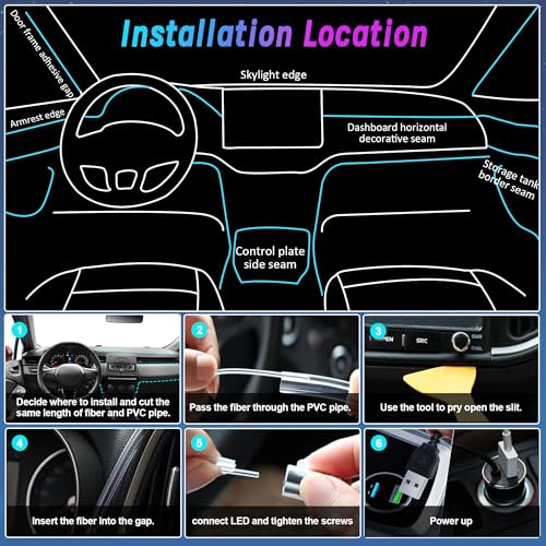 Interior Car LED Strip Lights with Wireless APP