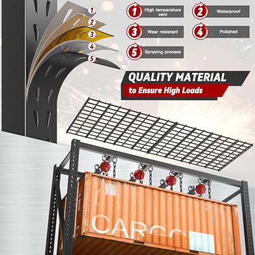 8000LBS Heavy Duty Garage Shelving (77"W x 24"D x 72"H, 4-Tier)