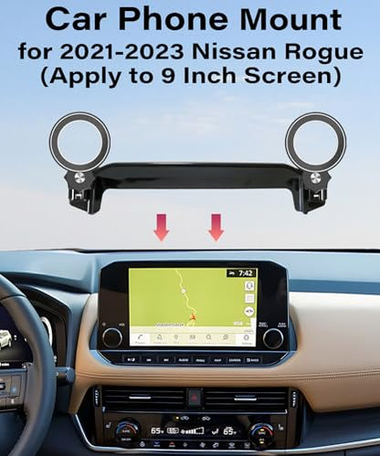 Car Phone Holder for Nissan Rogue 2021 2022 2023 9" Screen Accessories (for 2021-2023 Nissan Rogue (9 Inch Screen))
