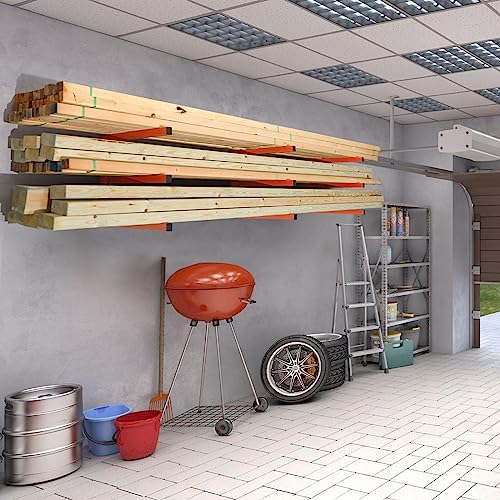 Wall Mount Wood Organizer and Lumber Storage Rack with 3 (Casual)