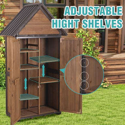 Sheds Outdoor Storage (Brown)