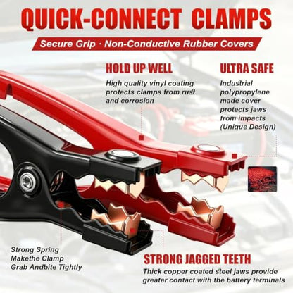 8 Gauge 12 Feet Jumper Cables for Car (8 Gauge 12 feet (Standard))