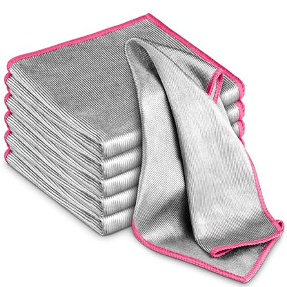 Glass Polishing Streak Free Miracle Cleaning Cloth (Sliver-pink)