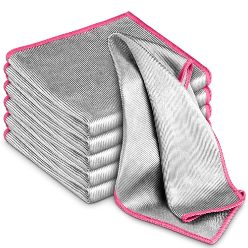 Glass Polishing Streak Free Miracle Cleaning Cloth (Silver-pink)
