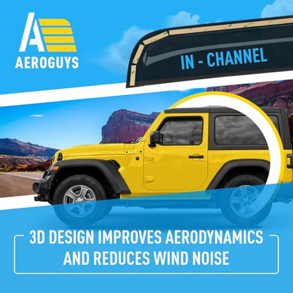 Extra Durable Window Deflectors in (For Jeep Wrangler 18-26 JL)