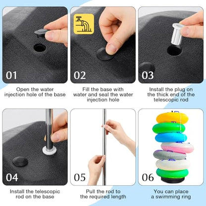 Pool Float Holder Storage Organizer Outdoor (13 x 78 in / Black)