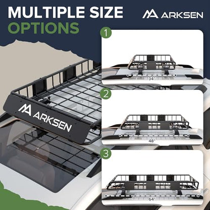 64" x 34" x 6" Roof Rack Cargo Basket with Extension (64" Roof Rack)
