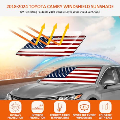 American Flag Windshield Sunshade for 2018 (2018-2024 Toyota Camry American Flag)