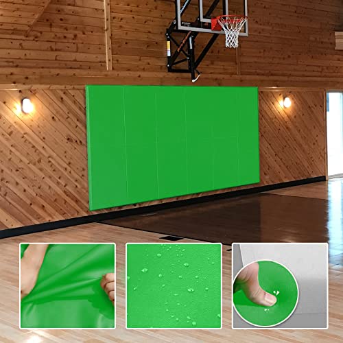 2 Pack Sport Wall Pads 2” Thick Foam Protection Padding Basketball Gym Garage Protectors (60" x 20" x 2" / 2 PACK / LIGHT GREEN)