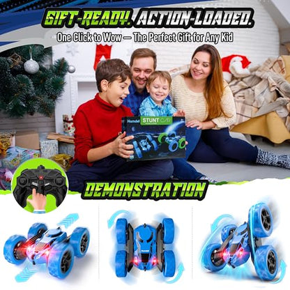 Remote Control Stunt Car for Kids (Blue / Pro (USB-C & Modular Battery))