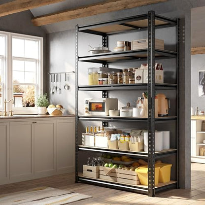 6 Tier Storage Shelves Adjustable Shelving Units for Garage Home (15.7"D × 31.5"W × 78"H)