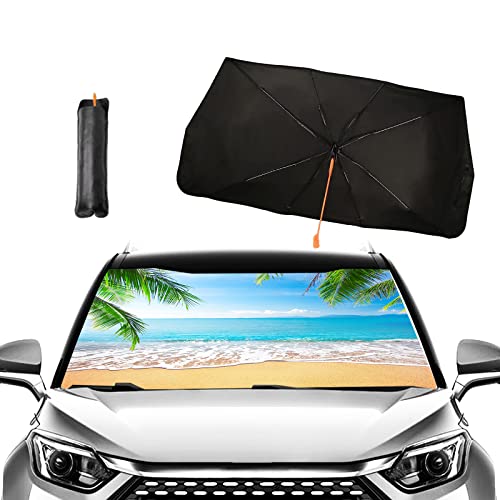 Tropical Palm Beach Car Windshield Umbrella (One Size / Tropical Palm Beach)