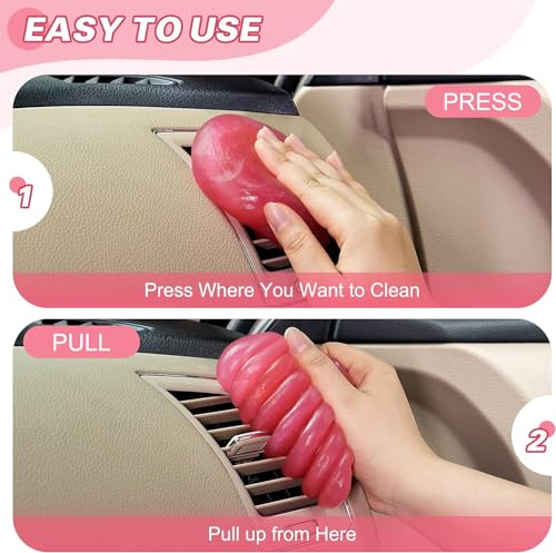 Car Cleaning Gel Clean Putty Car Interior Cleaner Detailing Tools (Pink)