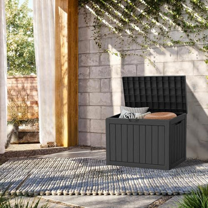 45 Gallon Lockable Resin Deck Box (Black / 45 gallons)