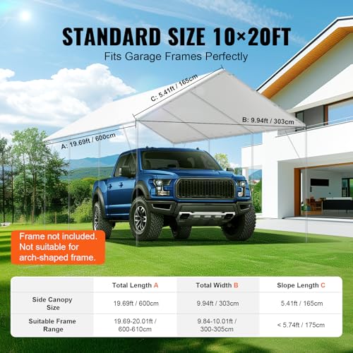 10x20' Canopy Replacement Cover Heavy Duty (White / 10x20ft)