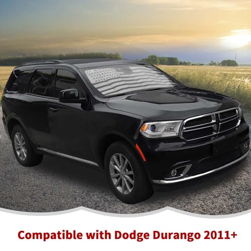 Windshield Sunshade Sun Shade Heat Shield Window Sun Visor Mat for Dodge Durango 2011 (US Flag)