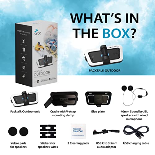 PACKTALK Outdoor Helmet Communication System (Outdoor White / Single Pack)