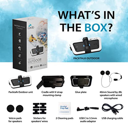 PACKTALK Outdoor Helmet Communication System (Outdoor White / Single Pack)