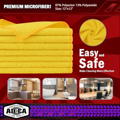 Microfiber Cleaning Cloth (Yellow / 10PK)
