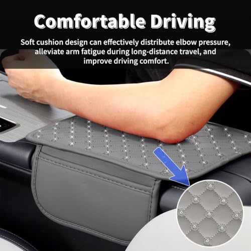 Sequin Center Console Cover Fit for Ford Mustang Mach (Fit for Ford Mustang Mach-E / #003 Bling Grey)